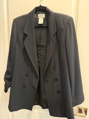 Oversized Black Double-Breasted Women's Blazer